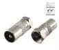 Preview: Adapter Koax-Stecker auf SAT-Stecker, ANT-Stecker auf SAT-Stecker, Vollmetall, DINIC Box mit Euroloch